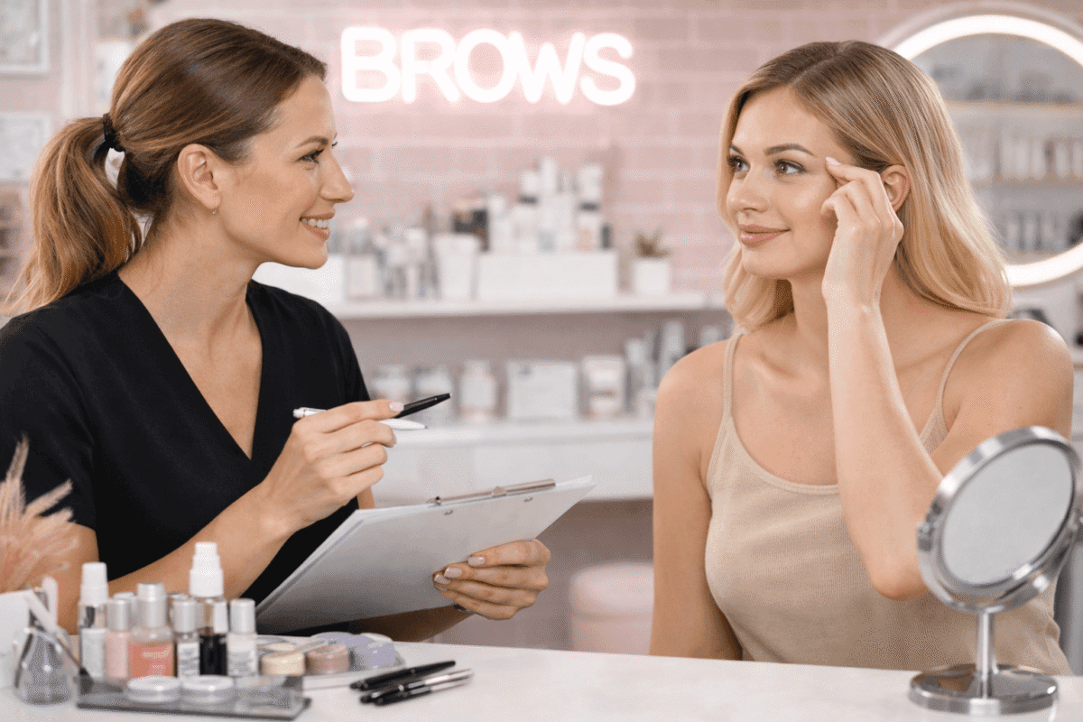 brow lamination and lash lift consultation